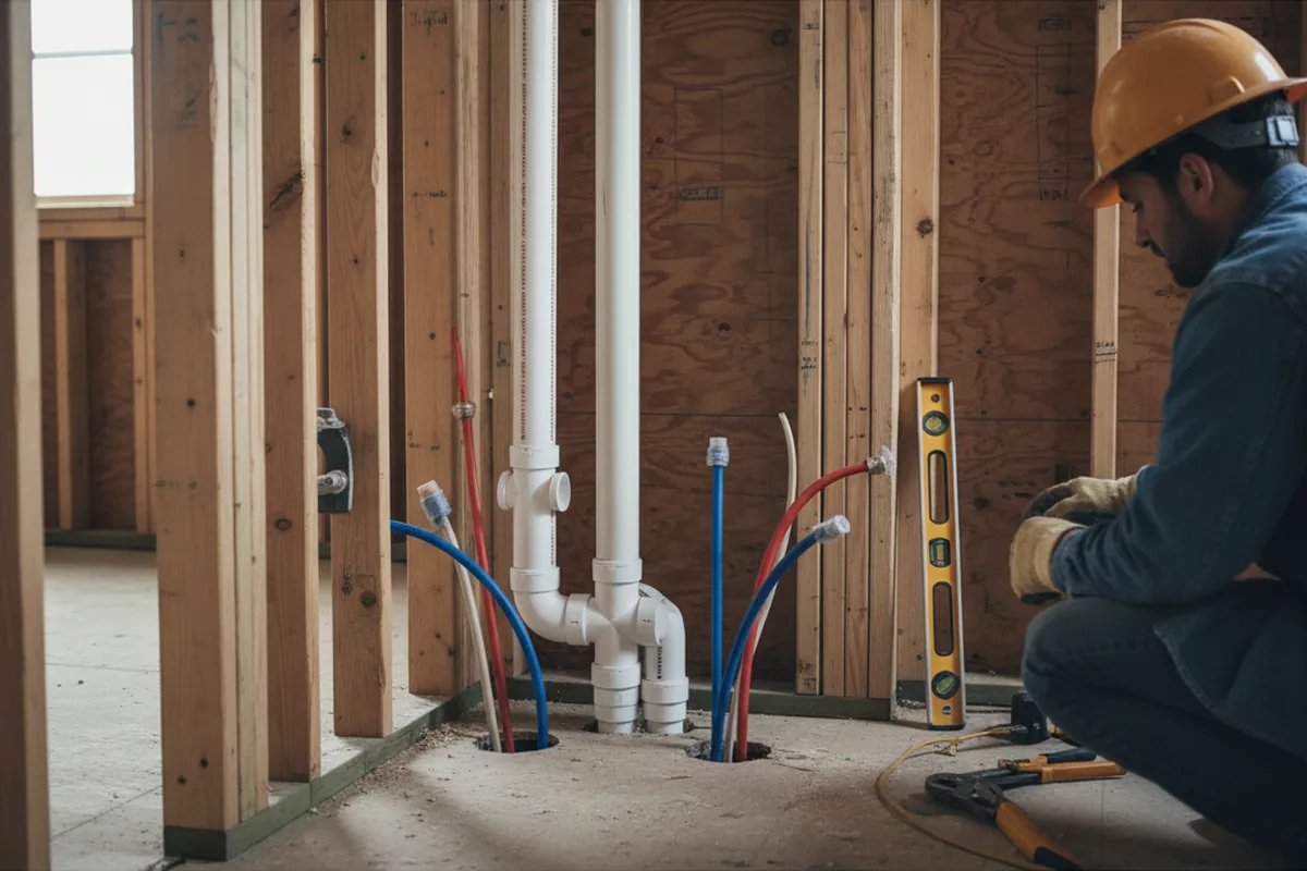 Drain and supply rough-in during Leak Detection in Lexington